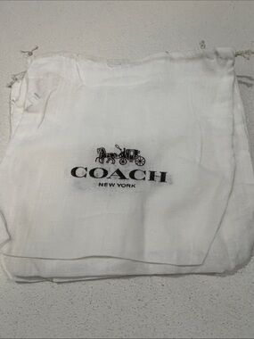 Coach White Drawstring 5 Dust Bag with Carriage Logo